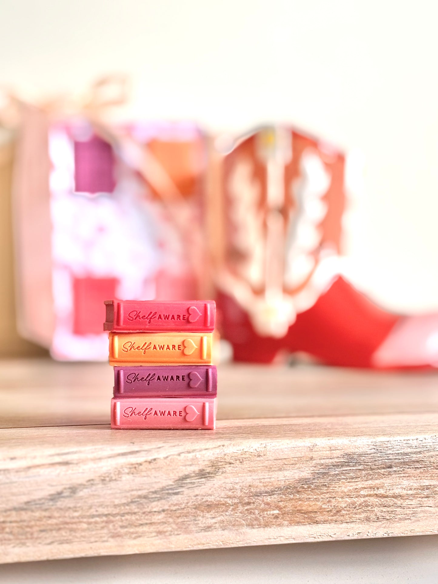 book shaped wax melts piled up