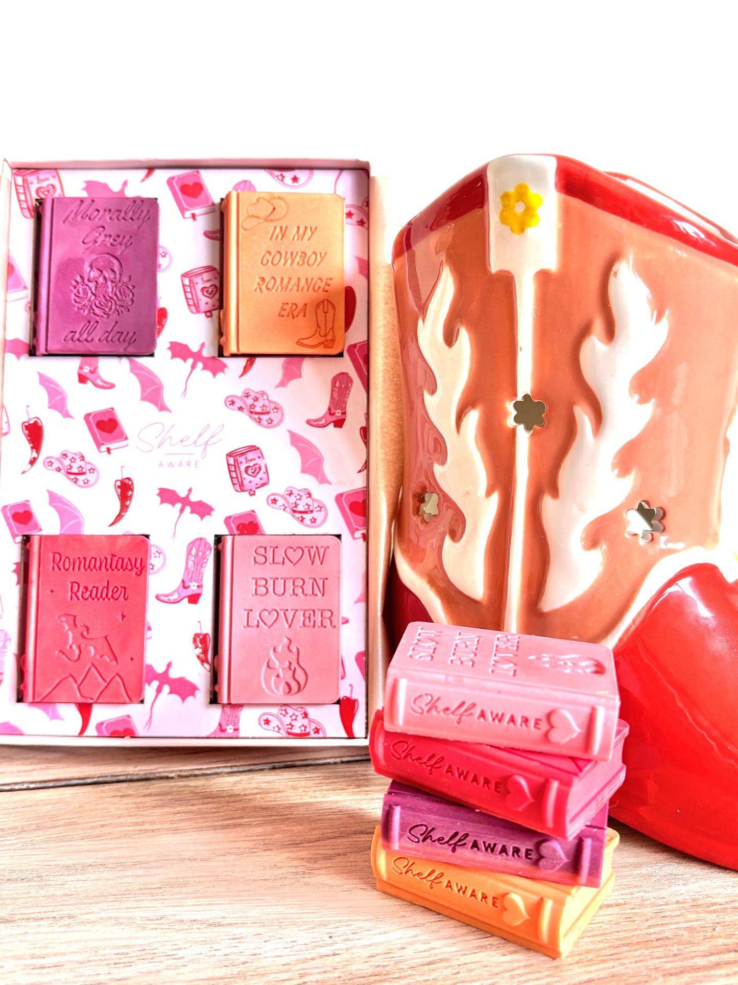 cowboy romance wax melt gift set for book lovers