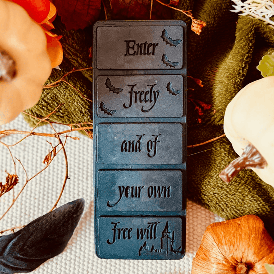 enter freely dracula wax melt. book gift