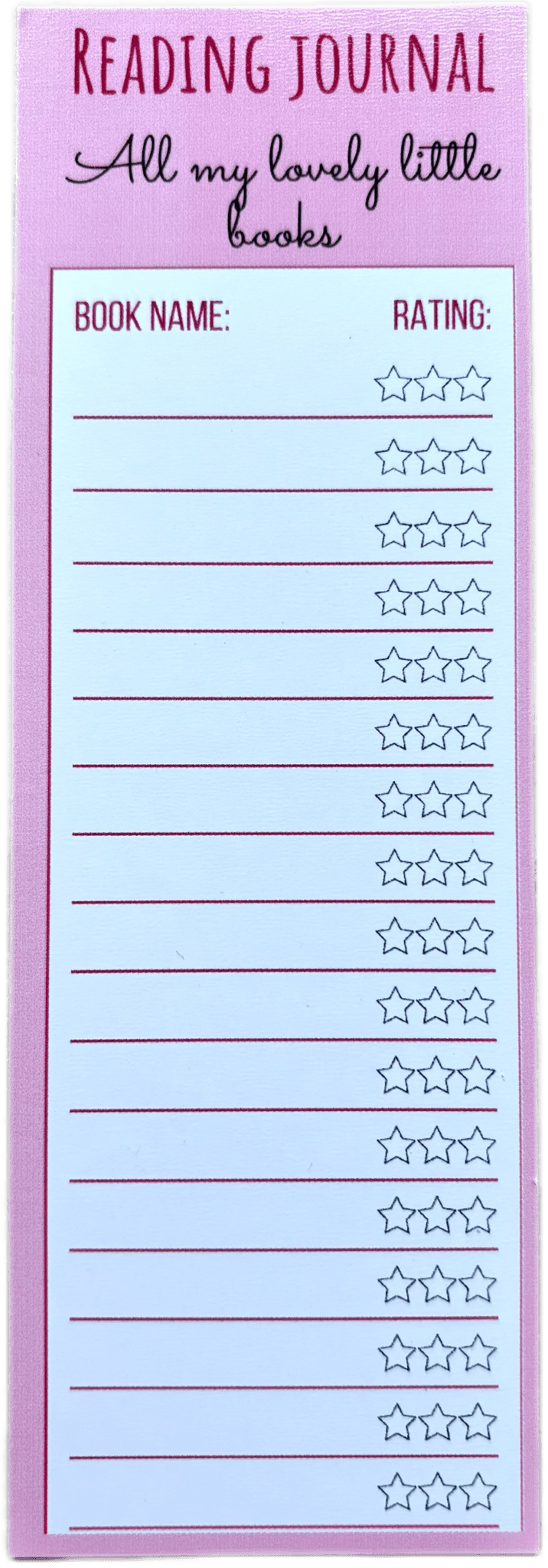 Reading Journal Bookmark - Shelfaware