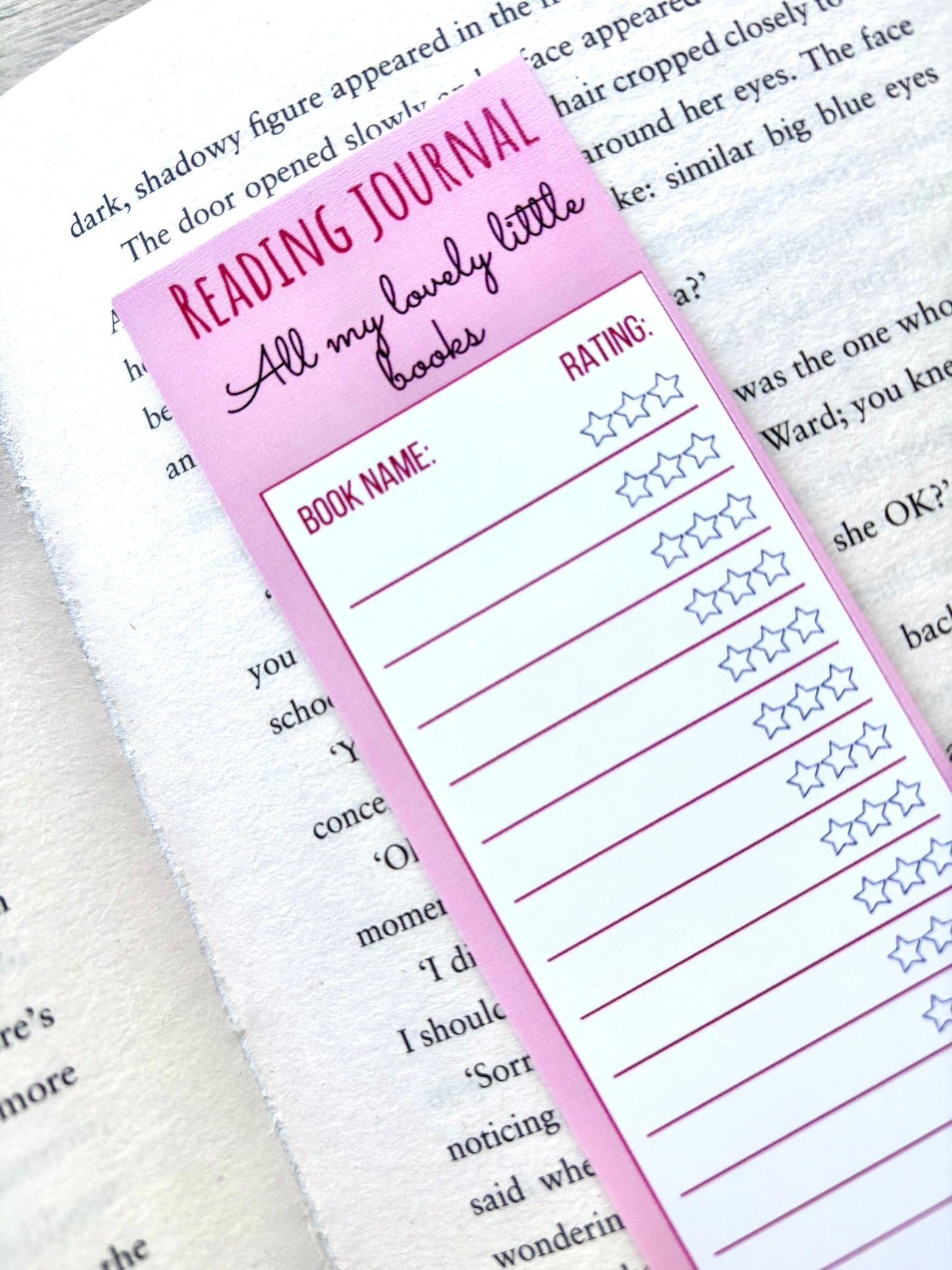 Reading Journal/Rating System Bookmark - Shelfaware