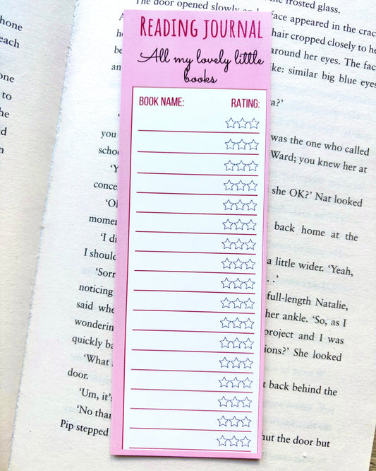 Reading Journal/Rating System Bookmark