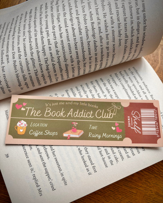 The Book Addict Club Bookmark- Book Accessory