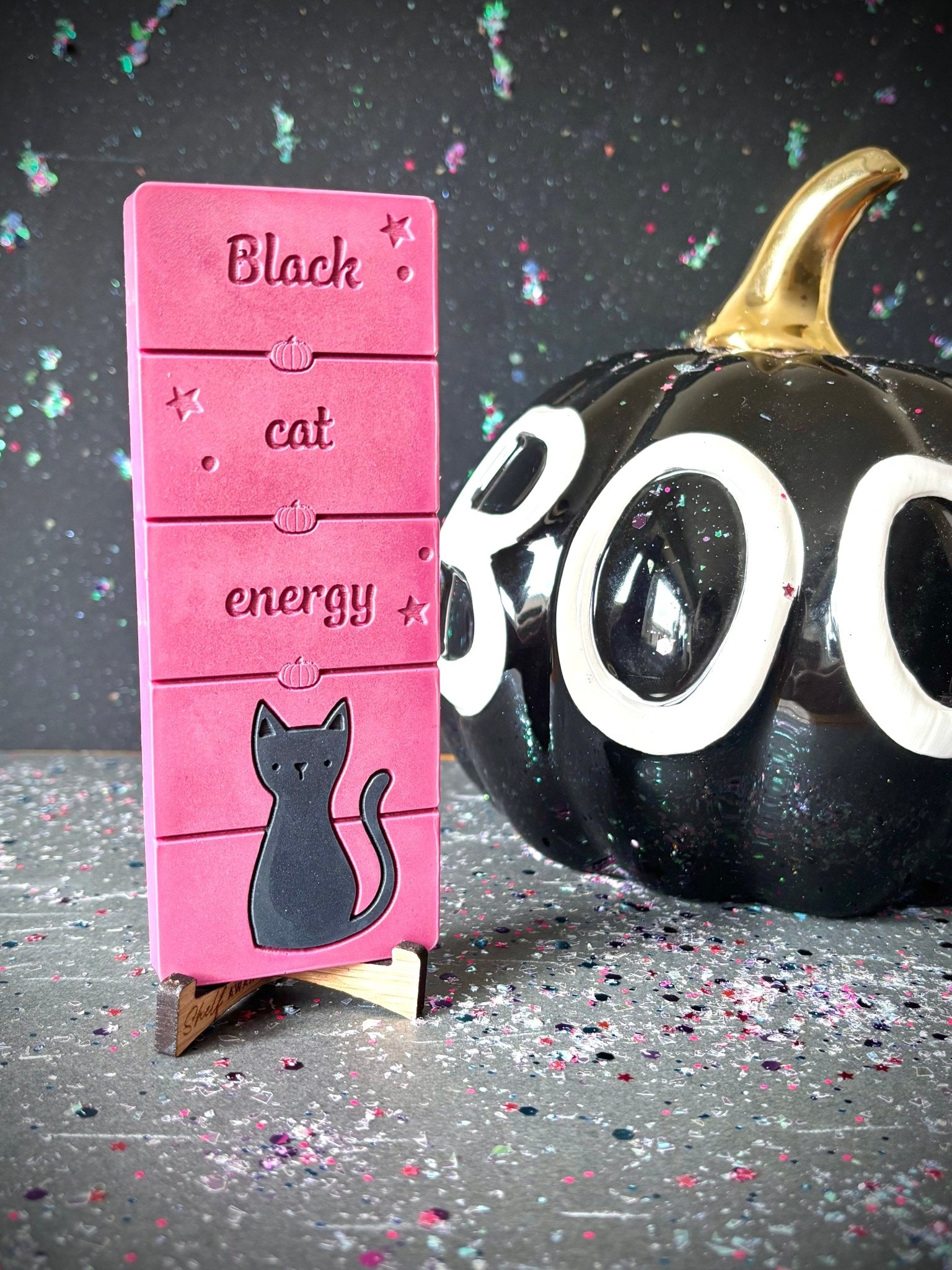 Black Cat Energy wax melt bar for halloween