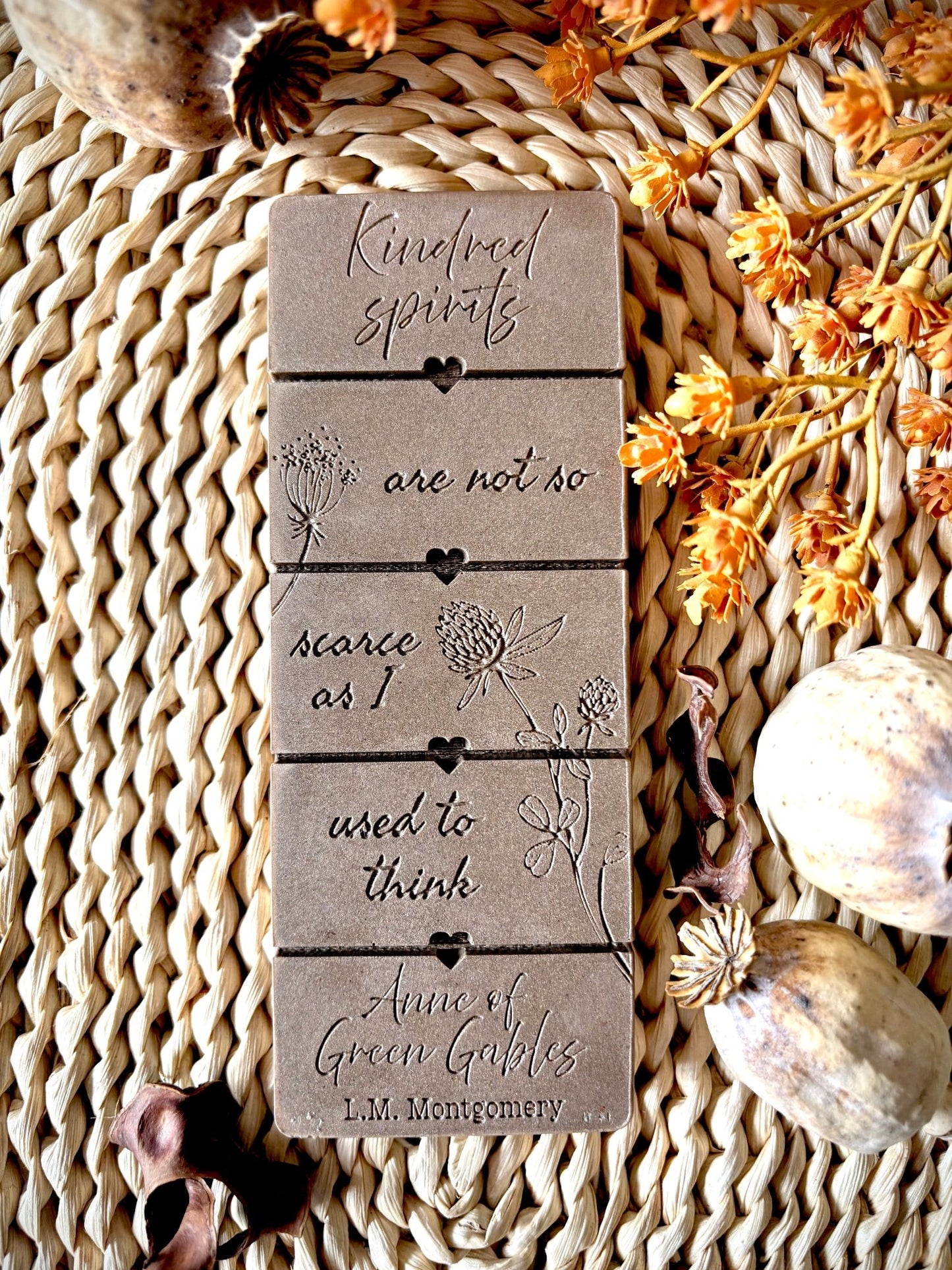 Kindred Spirits Anne of Green Gables wax melt bar flatlay