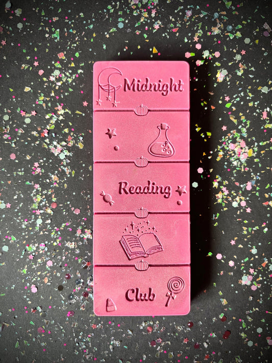 Midnight Reading Club wax melt flatlay