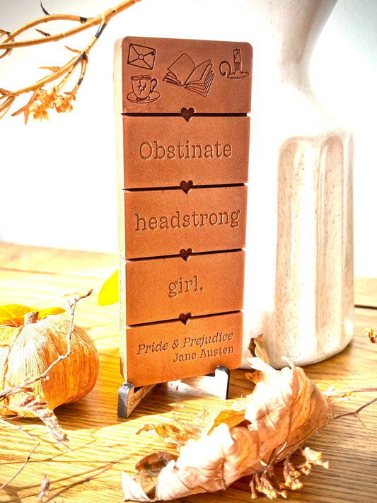 Obstinate Headstrong Girl quote on pride and prejudice wax melt bar